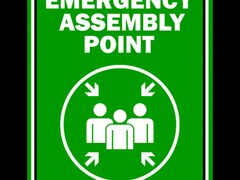 Sign emergency assembly point